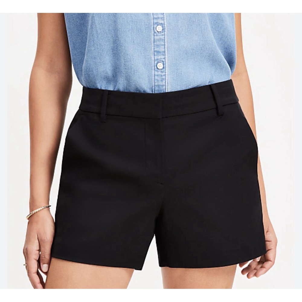 Ann Taylor LOFT Rayon Blend Sz-10 Riviera Shorts Black 4 Classic Preppy